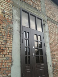 Дверь металлическая со стеклопакетом "Парадная " модель 65